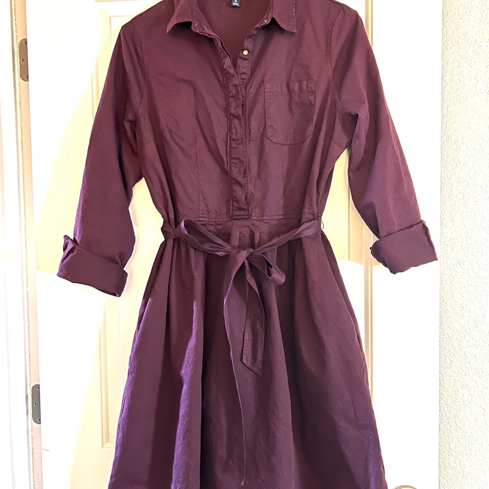Shirt dress with matching tie